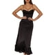 thumbnail image 1 of Vestido De Mujer Bodycon Correa Larga De Espagueti Color SóLido Volantes Dobladillo Vestido Con Cremallera En La Espalda, 1 of 4