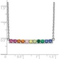 thumbnail image 3 of Sterling Silver Rhodium-Plated Colorful Cz Bar Necklace (18 X 38) Made In Thailand qg5046-18, 3 of 5
