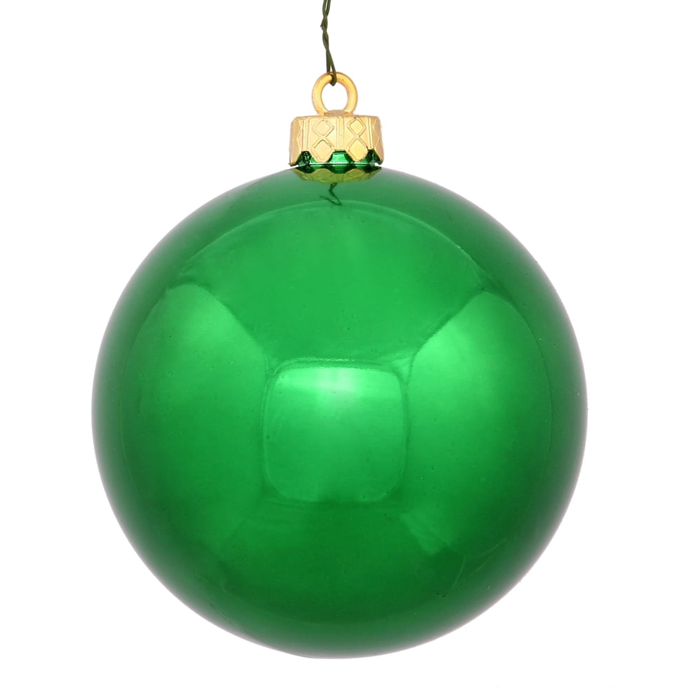 Vickerman 4" Shiny Shatterproof Christmas Ball Ornament Green