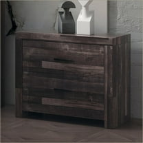 Dark Oak Modern Rustic 2-Drawer Bedroom Nightstand
