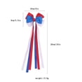 thumbnail image 5 of Patriotic Star Flag Tassel Hair Bows, Glitter Fabric Ribbon Hairpins for American Independence Day, 4th of July Event & Party Decorations, 5 of 8