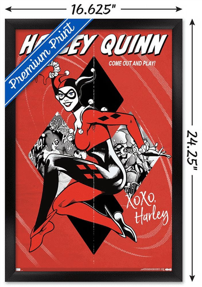 DC Comics - Harley Quinn - Come Out And Play Wall Poster, 14.725" x 22.375", Framed