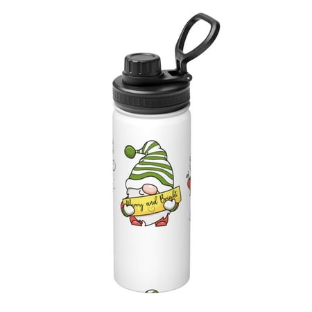

Goofa Christmas Gnomes Print 18oz Sports Insulated Kettle With Straw Water Bottle Sports Water Bottle For Running Hiking Cycling Climbing Mans Womans
