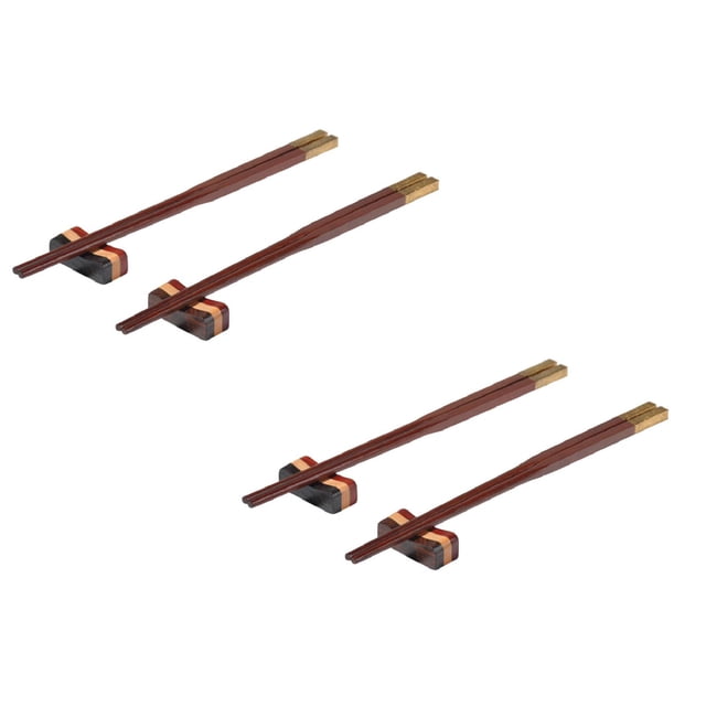 Oleegame 2PC Spoon And Lid Rest Chopsticks Rack Simple Tableware Chopsticks Modern Holder Chinese Kitchen,Dining Bar Brown