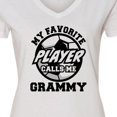 thumbnail image 4 of Inktastic Soccer My Favorite Player Calls Me Grammy Women's V-Neck T-Shirt, 4 of 5