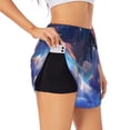 thumbnail image 3 of Lsque Cloud Cute Rabbit Printed Women's Running Shorts with Liner Pockets,Elastic Quick Dry Workout Athletic Gym Yoga Shorts,Womens High Waist Shorts-, 3 of 9