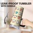 thumbnail image 5 of Cat 20oz Stainless Steel Tumbler with Handle and Straw – Insulated Travel Cup with Sliding Lid, 360° Full Wrap Printed Mug for Home, Outdoor & Sports Use, Kitty, 5 of 6