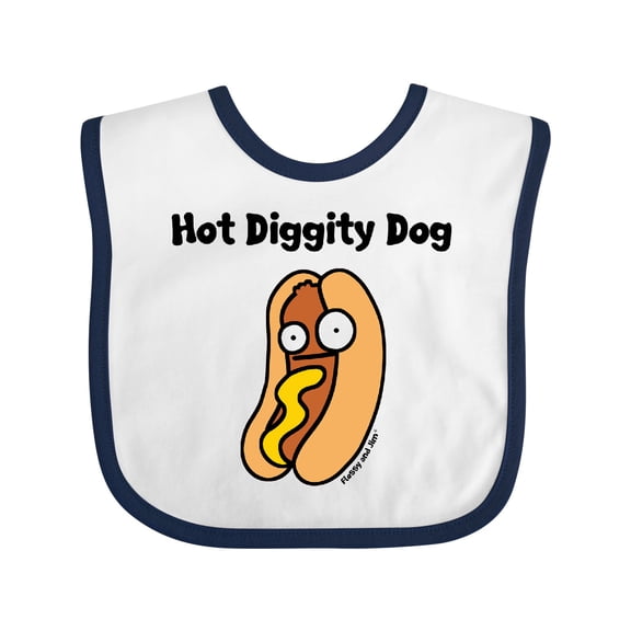 Inktastic Hotdog Hot Diggity Dawg Boys or Girls Baby Bib