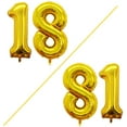 42 Inch Gold Number 18 81 Balloon,Jumbo Foil Helium Balloons For 18Th