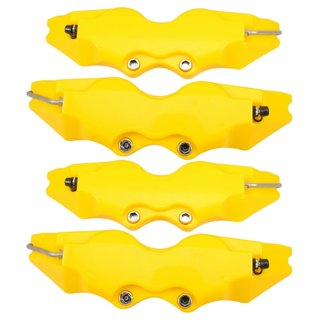 Miangastore 2 Sets Precision 3D Style Brake Caliper Covers Front and Rear Brake Calipers Yellow Wheel Hub Covers for Car Brake Calipers Protection