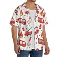 thumbnail image 4 of Gaeub Fire Truck Men's Lapel Short Sleeve Shirt, Relaxed Fit Shirt, Soft and Breathable for Outdoors Party Travel - 3X-Large, 4 of 7