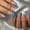 C, variant on ONLYEOR European Long Water Pipe Press On Nails, Gradient French with 3D Flower & Steel Ball Decor, Elegant Fake Nails