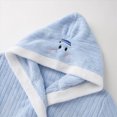 thumbnail image 6 of NOLDARES Boys' Hooded Bathrobe Kids Plush Fuzzy Fleece Robe Teen boy Soft Spa Robe Girls Sleepwear pajamas Toddler Nightgown,Blue,9-12 Y, 6 of 7