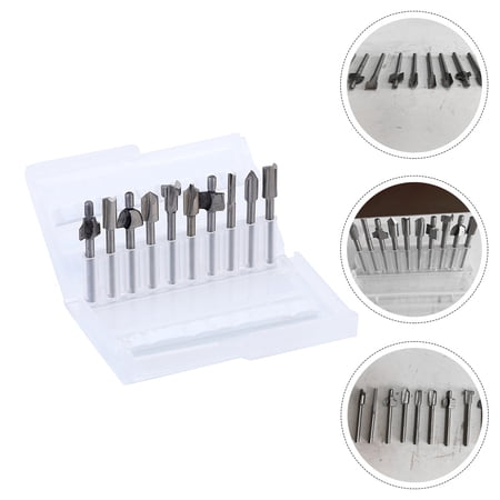 OUNONA 10pcs Milling Cutter Router Bit Set Cutter for Woodworking Trimming Engraving
