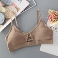 thumbnail image 3 of Qarigey Sujetador de tirantes finos, sin costuras, sin espalda, sujetadores suaves, transpirable, sin costuras, Bralette, ropa interior cómoda para Ropa interior Color café Tamaño libre Qarigey AP018457-02, 3 of 6