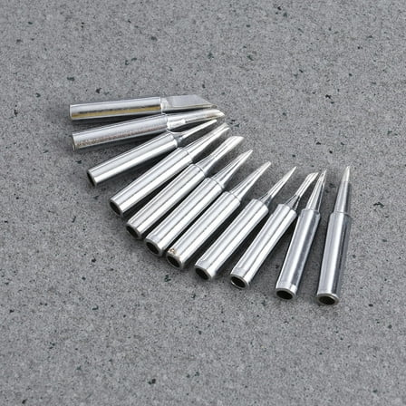Worgeous A Set of 11pcs Different Lead-free Solder Soldering Iron Tips 900M-T Soldering Tip for 936 Station Set (Silver)