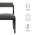 thumbnail image 4 of Side Dining Chair, Dark Gray, Fabric, Wood, Bar Pub Cafe Bistro Dining Kitchen Hospitality Restaurant, Modern Contemporary, HB37374, 4 of 9