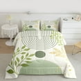 thumbnail image 2 of Homewish Geometric Stripes Circle 2pcs Bedding Comforter Set for Female Men Teens,Vintage Aesthetic Twin Comforter Sets,Botanical Plants Leaves Breathable Bedding Set,Breathable Home Decor, 2 of 8