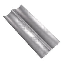 Oraceous Pan Perforated Nonstick French Bread Tray 2 Loaf Mold Cooking Bakers Molding ( Silver )