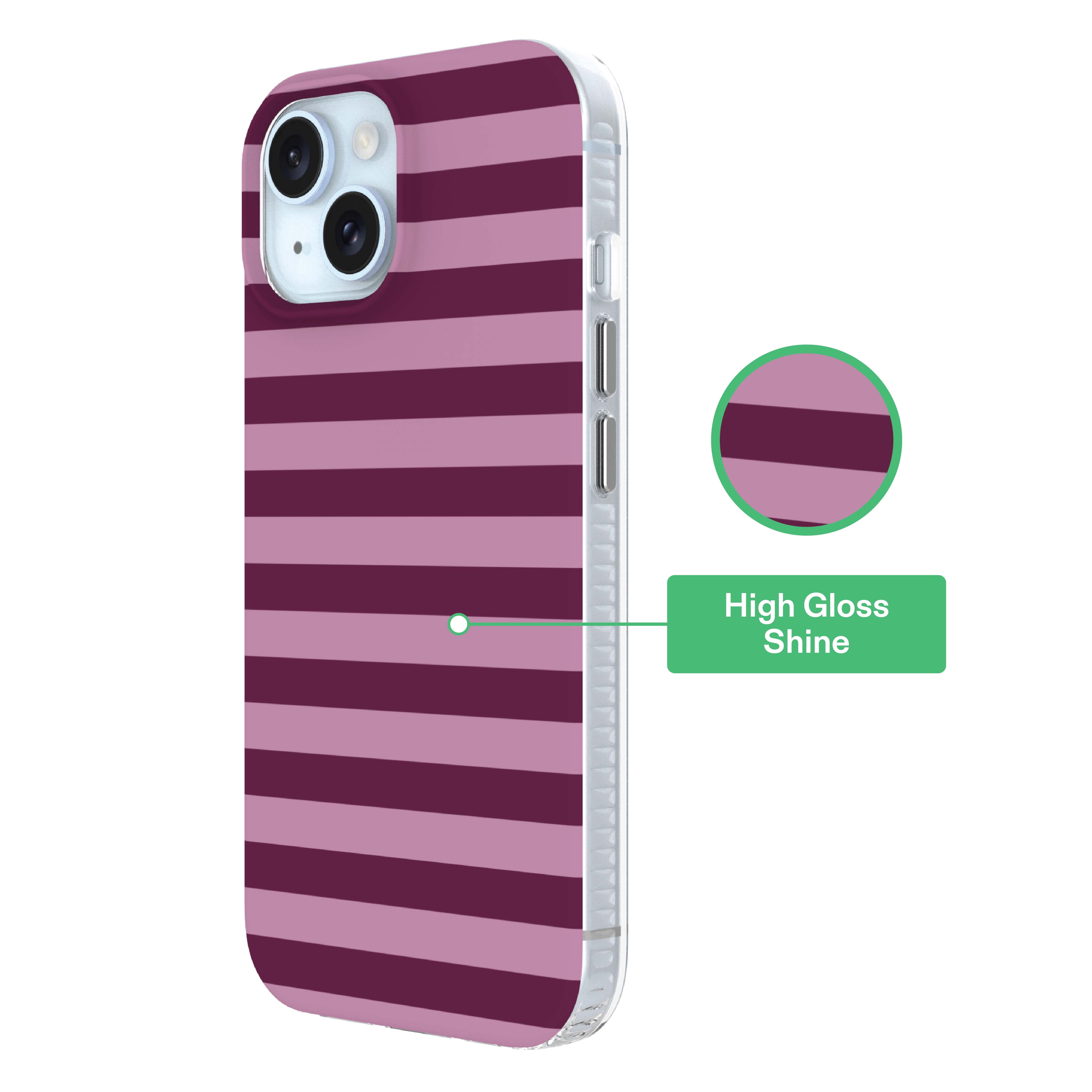 onn Phone Case for iPhone 17e / 16e / 15 / 14 / 13, MagSafe Compatible - Purple Stripe