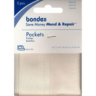 Bondex Mend and Repair with No Sew Iron-On Patch Fabric Mending Tape  1.25x7 (3.175cm x 17.78cm) White, Beige, Black, Navy, Pink, Tan (6pc) (3pk)