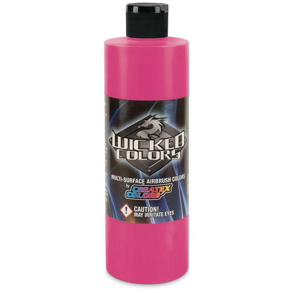 Createx Wicked Colors Airbrush Color - 16 oz, Fluorescent Pink