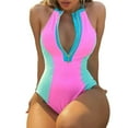 thumbnail image 1 of Trendy Swimsuit Quick Dry Off Shoulder Fine Workmanship Patchwork Women Bathing Suit for Vacation, 1 of 10