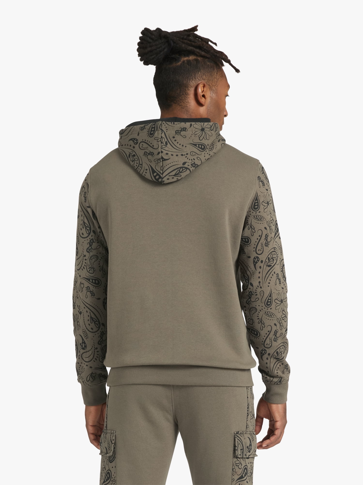 Dogg Supply by Snoop Dogg All-Gender Men's and Women's Paisley Colorblocked Fleece Hoodie, Sizes XS - 3XL