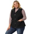 thumbnail image 4 of Women's Plus Size Utility Vest Stand Collar Cargo Pocket Drawstring Waist Sleeveless Jacket Black 4X, 4 of 7