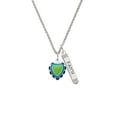 thumbnail image 2 of Delight Jewelry Silvertone Lime Green & Silvertone Hot Blue Heart with Black Ruffles Silvertone Believe Faith Prayer Hope Bar Charm Necklace, 23", 2 of 4