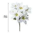 thumbnail image 3 of 4 pcs 7 forks Artificial Flower Decor Poinsettia Simulation Bouquet Realistic For Indoor Outdoor Xmas Wire Christmas Tree Decorations White, 3 of 11