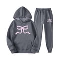 thumbnail image 1 of 2025 Ensemble Classique pour Femmes avec Pantalon Imprimé Nœud, Sweat à Capuche Décontracté, Ensemble Chaud Deux Pièces Formelles pour Femmes, 1 of 4