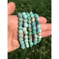 thumbnail image 3 of Natural Blue Amazonite 8-10mm Tumble Shape Smooth Cut Beads Stretchable Bracelet for Men & Women., 3 of 4