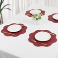 thumbnail image 7 of REGALWOVEN Placemat Set of 6 Faux Leather Placemats for Kitchen Dining Table Decor, Washable Table Placemats Wipeable Table Mat Red 15*15in, 7 of 7