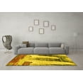 thumbnail image 3 of Ahgly Company Indoor Square Abstract Yellow Modern Area Rugs, 6' Square, 3 of 4