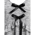thumbnail image 3 of Camiseta Talla Extra Asimétrica Volantes Moño Rosegal Mangas largas de talla grande, 3 of 5