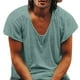 thumbnail image 1 of pstuiky Camiseta de manga corta con cuello en V para hombre, camiseta informal de verano de color liso, camiseta de manga corta para hombre, camiseta de manga corta con cuello en V para hombre, 1 of 5