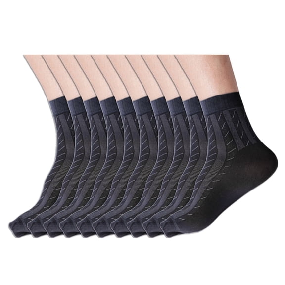 Aellinatey Classical Men's Formal Socks Silky Cotton Striped Business Dress Socks 5 Pairs