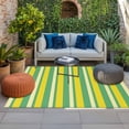 thumbnail image 2 of Lemon Green Yellow Outdoor Rug for Patio/Deck/Porch, Non-Slip Large Area Rug 5 x 7 Ft, Summer Modern Farmhouse Striped Indoor Outdoor Rugs Washable Area Rugs, Reversible Camping Rug Carpet Runner, 2 of 8