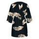 thumbnail image 5 of Vestidos casuales de verano con cordón de media manga y cuello en V con botones estampados en la parte delantera para mujer Fridja yut3522, 5 of 5
