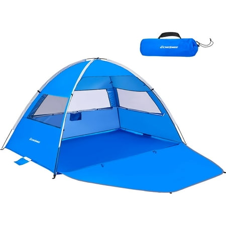 Beach Tent Sun Shelter for 3 Person, Canopy Sun Protection UPF 50+, Easy Setup & Lightweight & Portable Cabana Tent Sun Shade for Baby Toddler Kid Adult, Dark Blue