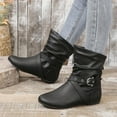 ZIZOCWA Boots for Women Fall Ankle Boots No Heel Flat Mid Length Boots ...