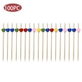 thumbnail image 6 of Moocorvic 100pc Bamboo Pick Buffet Fruit Fork Party Dessert Stick Cocktail Skewer, 6 of 9