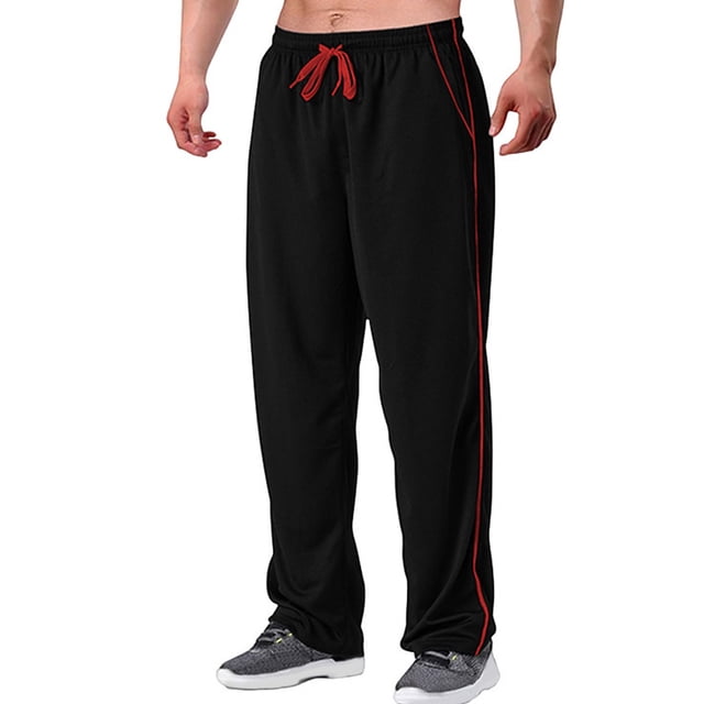 Pantalones largos de moda para hombre, de color liso, cómodos, de fitness, de pierna recta.
