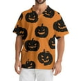 thumbnail image 5 of Domuza Mens Scrubs Top Plus Size V Neck Short Sleeve Horror Novelty Print Carer Top Soft Comfort Elastic Working Blouse with Pockets Ginger L, 5 of 5