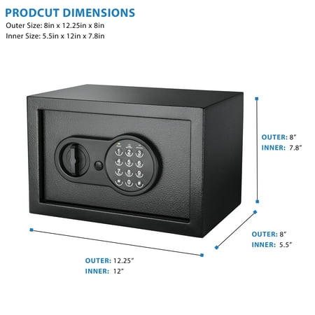 Barska - Safe with Electronic Keypad Lock - Black