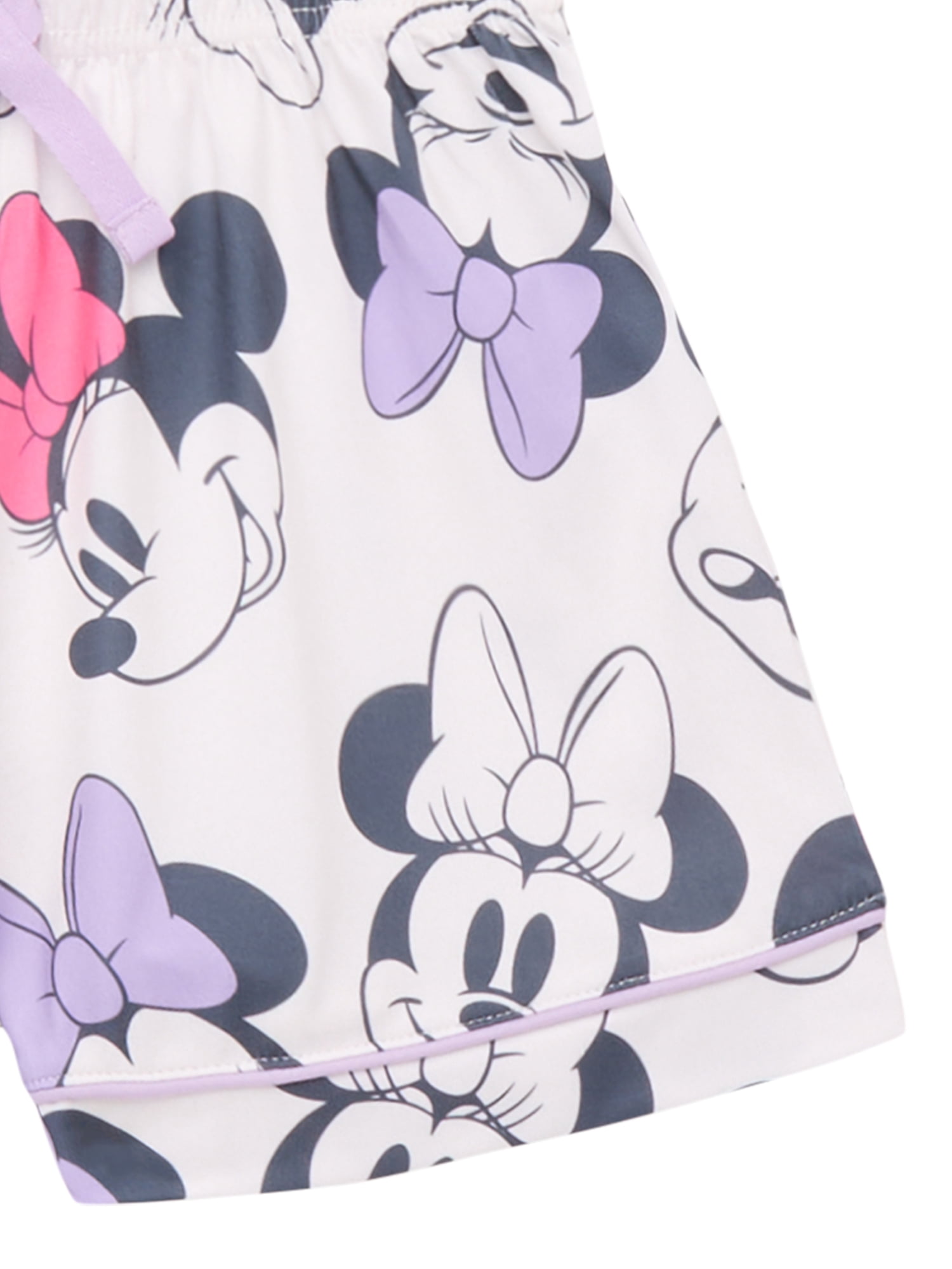Disney Minnie Mouse Girls Short Sleeve Top with Shorts, 2-Piece Pajama Set, Sizes 4-10