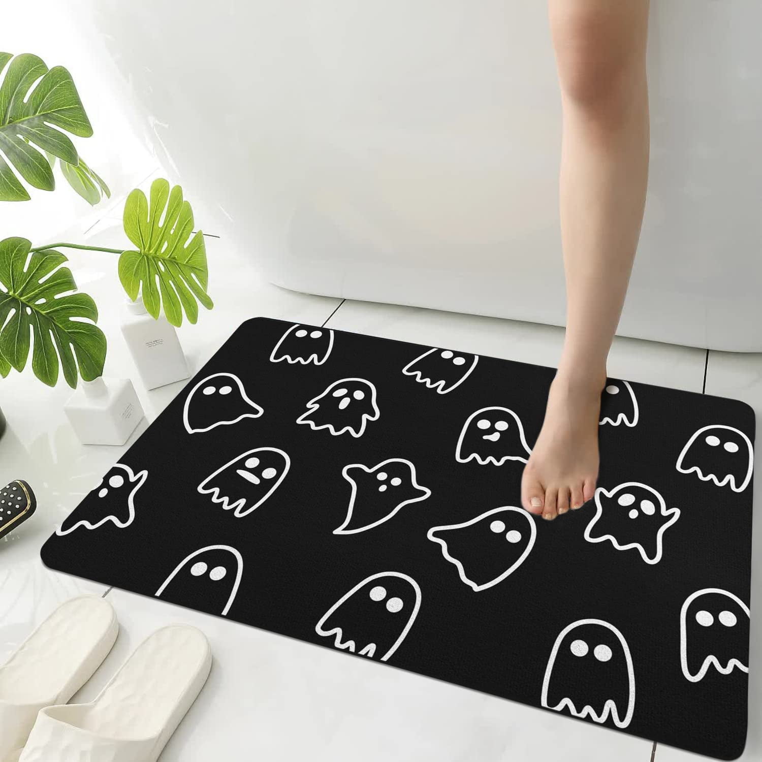 GTMAT Skull Smoking on The Sunset Beach Bathroom Rugs,Soft Absorbent Bath  Mat,Machine Washable Dry Bath Mats for Indoor Living Room, Tub and Shower