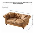 thumbnail image 5 of Newest 66"‌tech Fabric Sofa,High-tech Fabric Roll Armrest Sofa,Upholstered Mid Century Modern Couch,2 Seater Couch for Living Room, Office, Apartment, Brown, 5 of 7