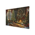 thumbnail image 2 of 8x12 inch Warm Fireplace & Christmas Trees Oil Painting Canvas Frameless Wall Art,Home Kitchen Canvas Decor Accessory,Man Cave,Kitchen,Living Room,Cafes Decor Paintings,Retro Festival Decor, 2 of 6
